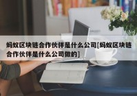 蚂蚁区块链合作伙伴是什么公司[蚂蚁区块链合作伙伴是什么公司做的]