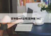 区块链mit公司[区块链 im]